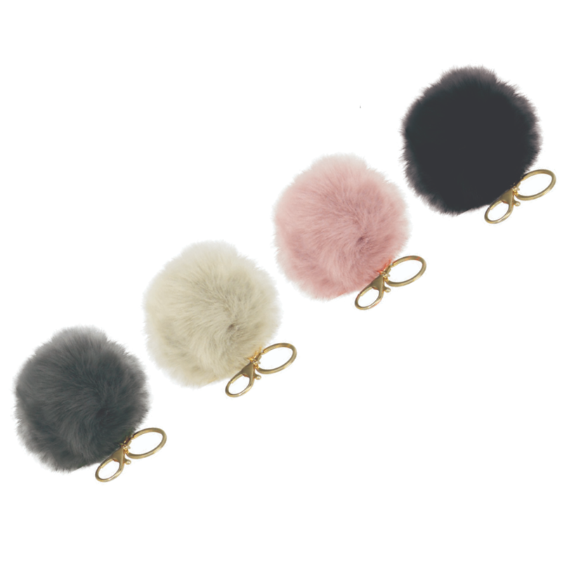 Hy Equestrian Faux Fur PomPom Key Ring